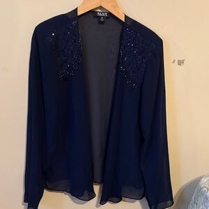 SLNY Midnight Blue Sheer Jacket